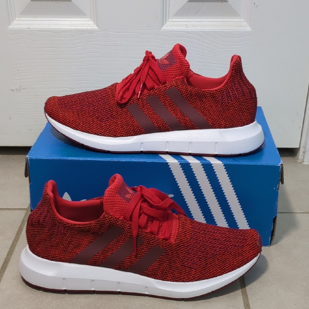 New! Adidas Swift Run Red Running Sneakers